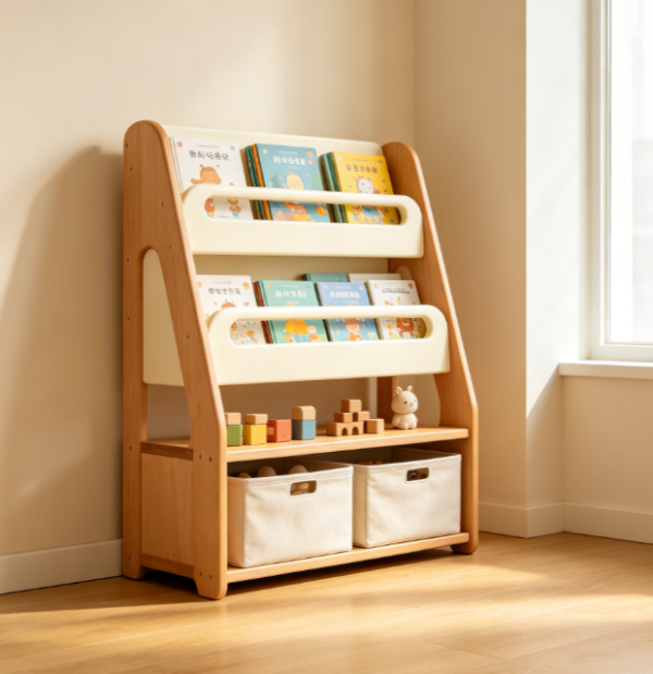 Floor standing children's bookshelf and picture book rack